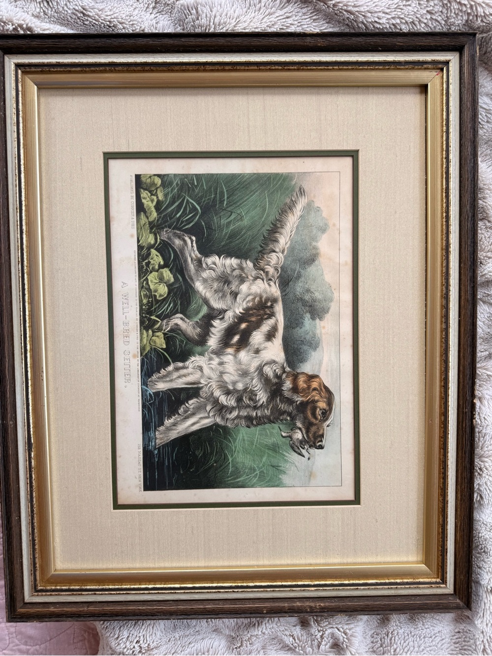 Vintage Currier and Ives Irish Setter Framed Print